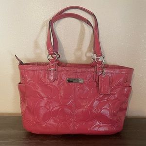Medium COACH pink patten leather Satchel